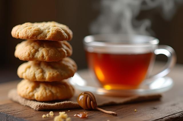 Gyömbéres-mézes kekszek teával